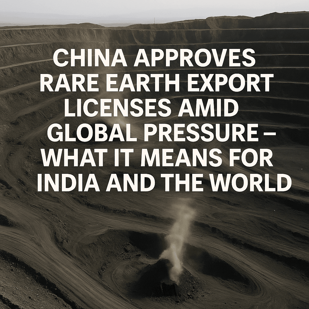 China Approves Rare Earth Export Licenses Amid Global Pressure — What It Means for India and the World